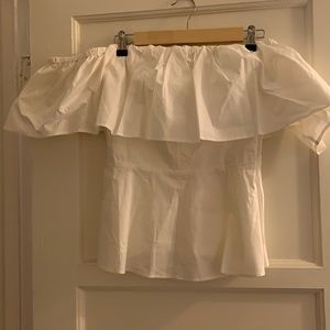 Boston Proper off the shoulder white blouse